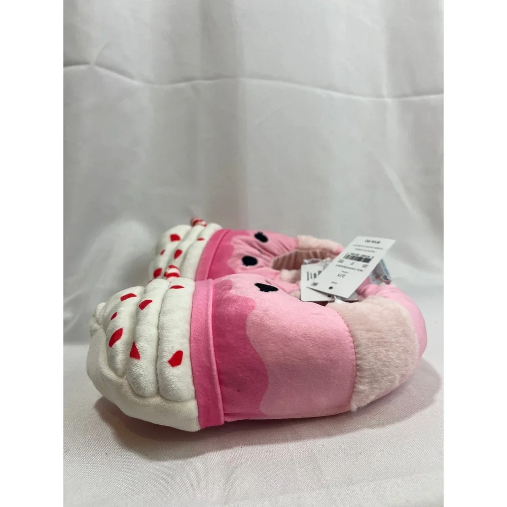 Squishmallows Squishwares Peppermint Hot Cocoa Pink Plush Slippers Kids Size 2/3